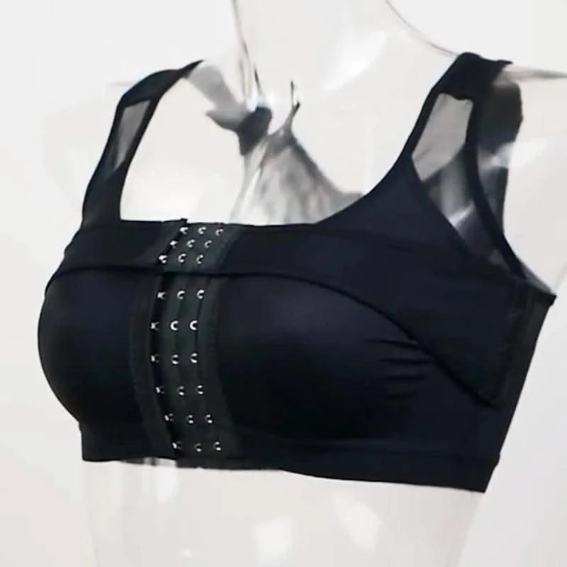 Women Post-Surgery Shaper Front Closure Bra Compression Posture Corrector Crop Top with Breast Support Band