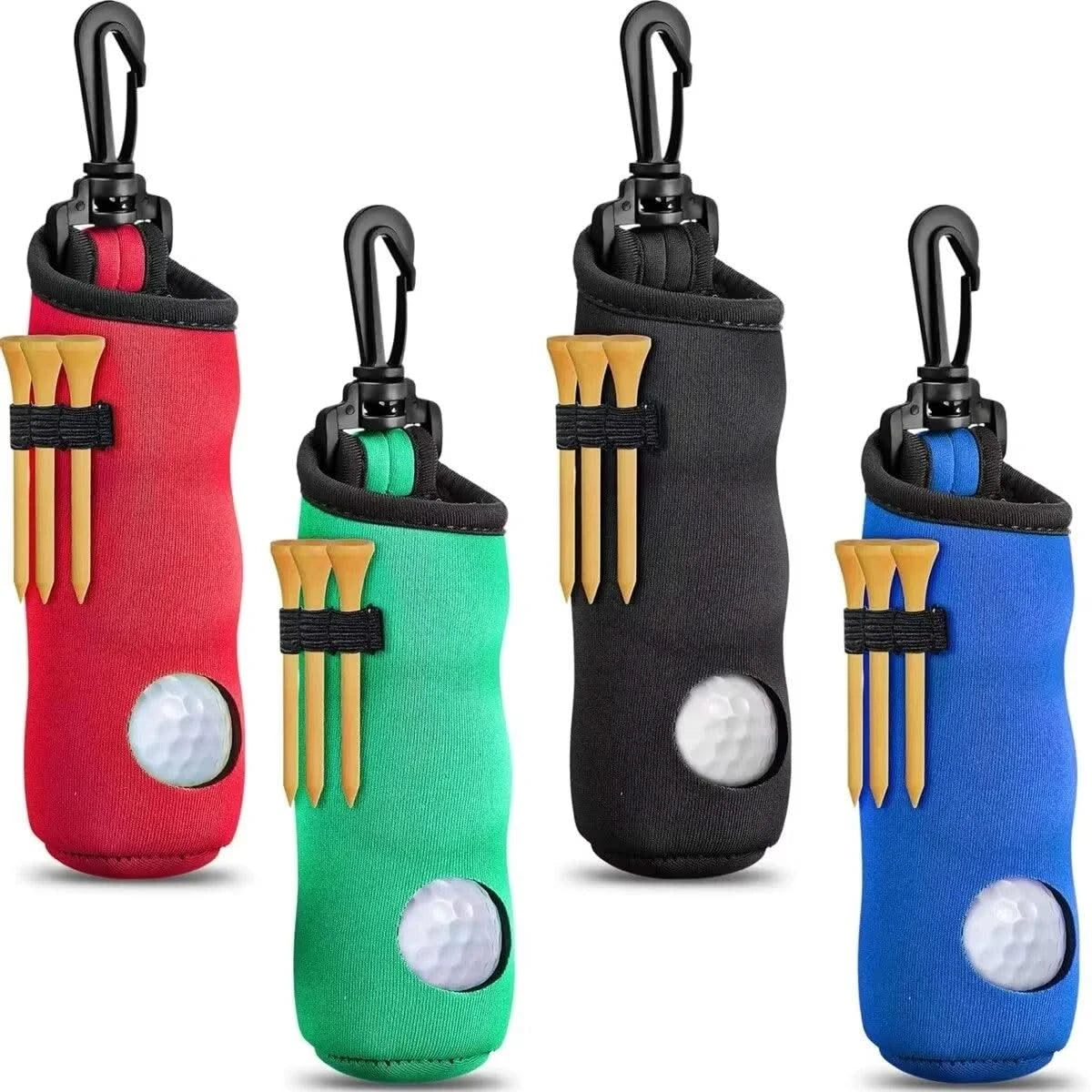 Golf Tee Holder Golf Ball Carry Bag Neoprene Golf Ball Pouch Golf Ball Holder Keychain Belt Clip Portable Golf Gifts Accessories