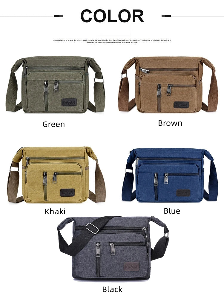 Men Canvas Shoulder Bags Casual Tote Travel Men's Crossbody Bag Luxury Messenger Bags Fashion High Quality Handbag