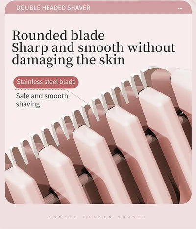 Women Epilator Dual Head Facial Electric Razor Body Shaver for Shaving Bikini Trimmer Area Leg Waterproof Female Hair Removal