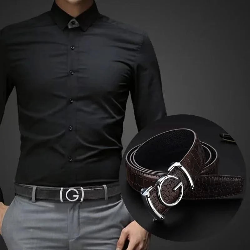 Designer Belts Men Fashion V Letter | Genuine Leather Belt Men | Classic Exquisite Waist Strap High Quality