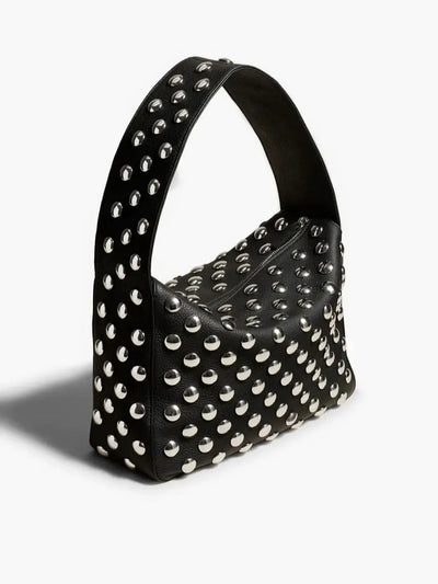 Fashionable Studded Purses Shoulder Hobo Bag Punk Women Small Shouder Purse Vegan Leather Designer Handbags Streetwear