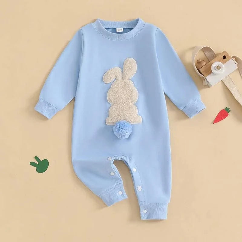 Rabbit  Embroidered Jumpsuit for Infants and Young Children  |Spring Easter | Long Crawling Clothes