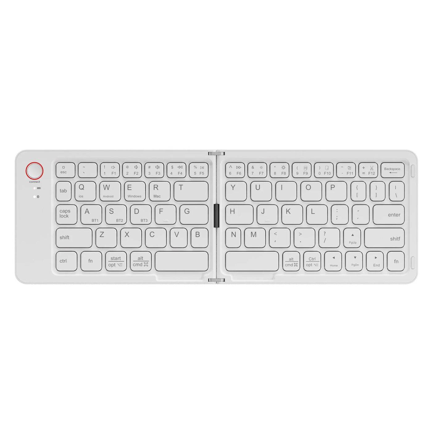 Double Folding Keyboard Mini Wireless Keyboard Foldable Dual Bluetooth Keyboard with Touchpad for Windows Android IOS iPad Phone