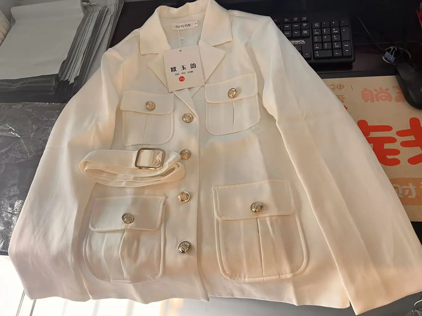 Women's Blazer Coat New 2025 Autumn Long Sleeve Casual Single Breasted Elegant Office Waist Ladies Suit Jacket lady Outerwear