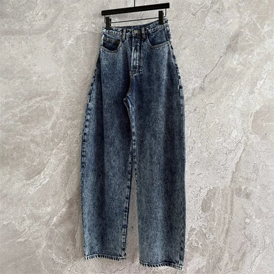 Women's pants 2025 autumn new high waisted slim women's jeans pure cotton straight leg pants  Wide leg pants curved knife jeans