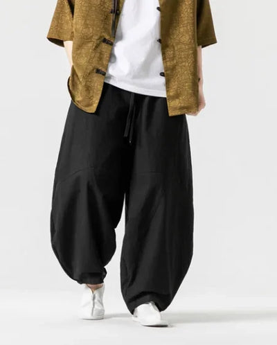 Men's Spring Loose Harem Pants Chinese Linen Oversize Sweatpants High Quality Casual Brand Male Harem Trousers