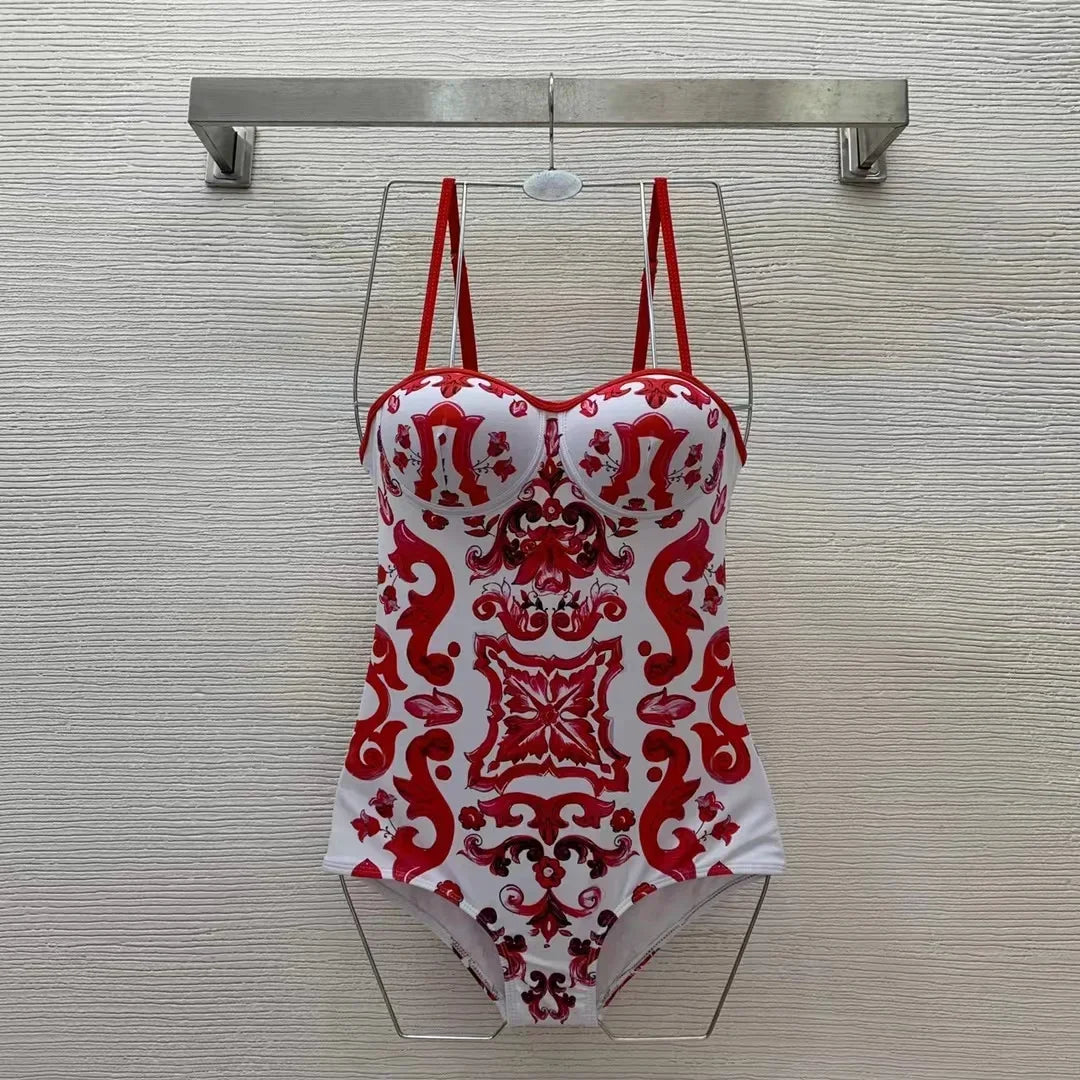 Luxury Design Women's One-piece Swimsuits Classic Hollow Swimwear Designer Brand Beach Sexy Bikini Sets