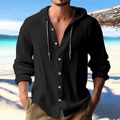 Men's Linen Shirt Solid Streetwear