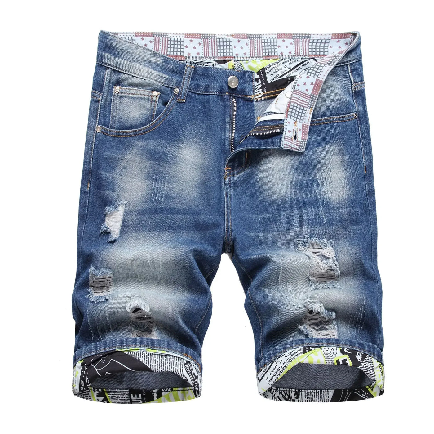 2023 Summer New Mens Ripped Short Jeans Brand Clothing Bermuda Cotton Shorts Men Thin Breathable Casual Denim Shorts