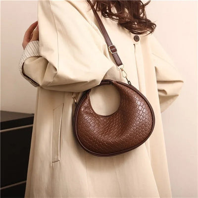 PU Leather Shoulder Bag Fashion Solid Color Lattice Crossbody Bag Small Bag Ladies Trend Luxury Designer Handbags