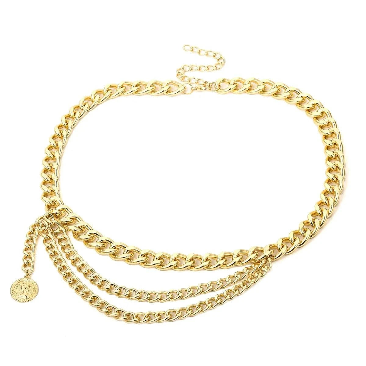 Designer Retro Tassel Chain  Metal Belt For Women| Punk Fringe Waist Dress Female |Silver Gold | Ladies