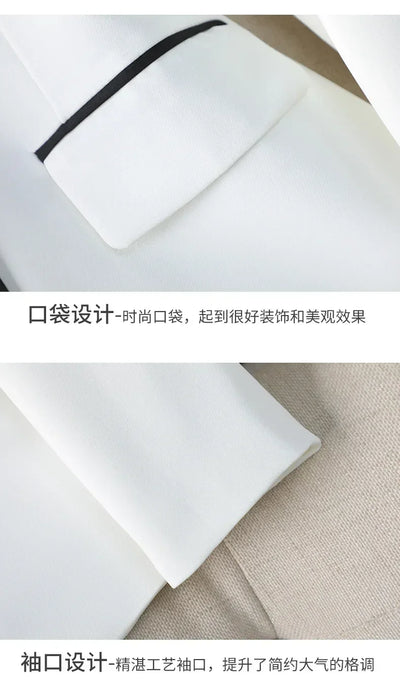 Luxury White Women's Blazer Women's Slim Suit Fashion Temperament Formal Suit Elegant Workwear Western-style Suit Jacket