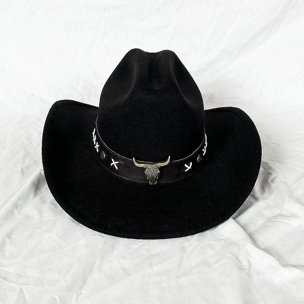Men's Western Women's Cowboy Hat Army Green Men's Women's Cowboy Jazz Hat Wide Brim Felt Fedora Sombrero Hombre