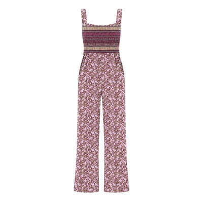 Summer Sexy Sling Jumpsuits Women'S Fashion Printed Loose Pencil Pants Casual Streetwear Elegant Party Female Spaghetti Rompers