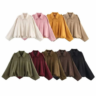 Women's Bomber Jackets Coats Loose Coats Vintage Female Outerwear Chic Tops