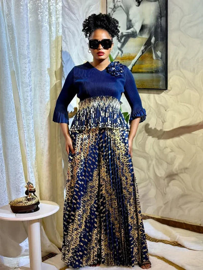 Luxury Women Chic Evening Dresses 2025 Formal Ball Gowns Elegant Party Miyake Pleated Long Sleeve Dress Female Plus Size Clothes
