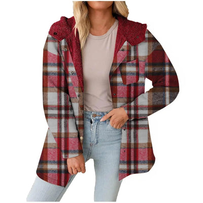 Women Chic Jackets Autumn Winter Lapel Patchwork Coats Casual Office Jacket