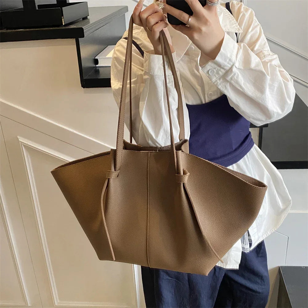 Branded Designer Shoulder Tote Bags For Women Soft PU Leather 2-IN-1 Big Capacity Shopper Tote Set 2025 Luxury Designer Handbags