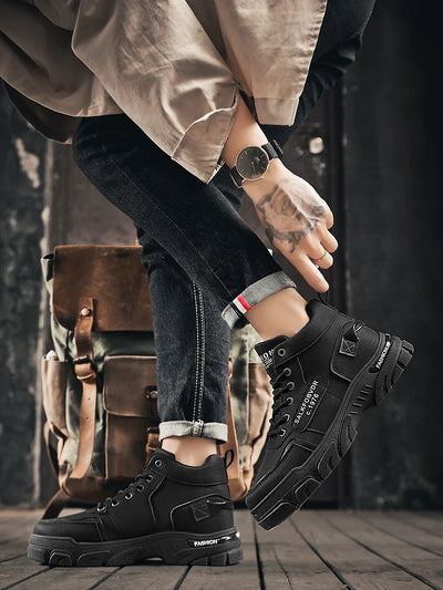 Men's Boots Are Durable, Anti-slip, Fashionable and Trendy New Low-top PU Leather High-quality Outdoor Mountaineering Work Boots