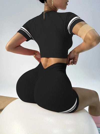 Women Gym V Back Shorts Casual Biker Running