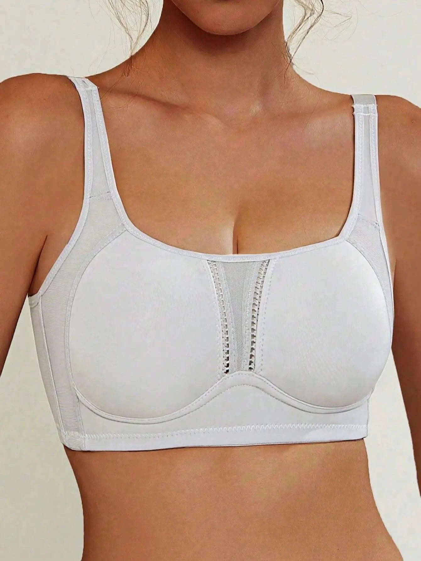 Sports bra for women thin design full cup shockproof anti sagging running seamless gathering no steel ring high-strength bra