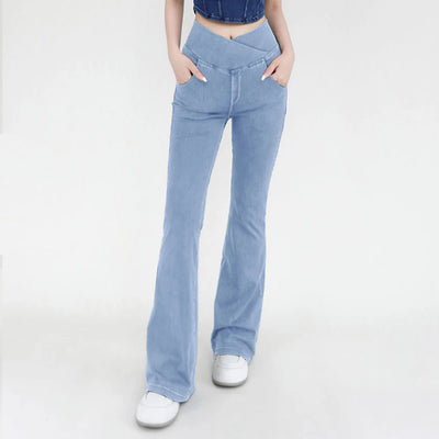 Casual Jeans Womens Activewear Women Bell Bottom Pants High Waist Yoga Flare Leggings 4 Way Stretch Denim Fitness Workout Sports