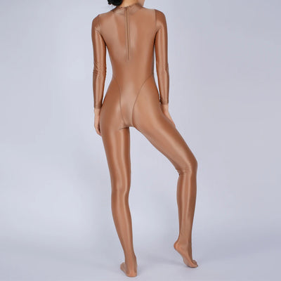 Sexy Womens Glossy Shiny Silky Tights Swimsuit Leggings Bodysuit Jumpsuit Ladies Elasticity Breathable Leotard Sleeping Romper