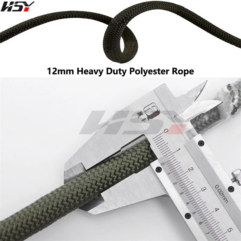 12mm Diameter Outdoor Emergency Rope Climbing Rope Wear Resistant High Strength Hiking Ropes 30m(98.43ft), 50m(164ft)