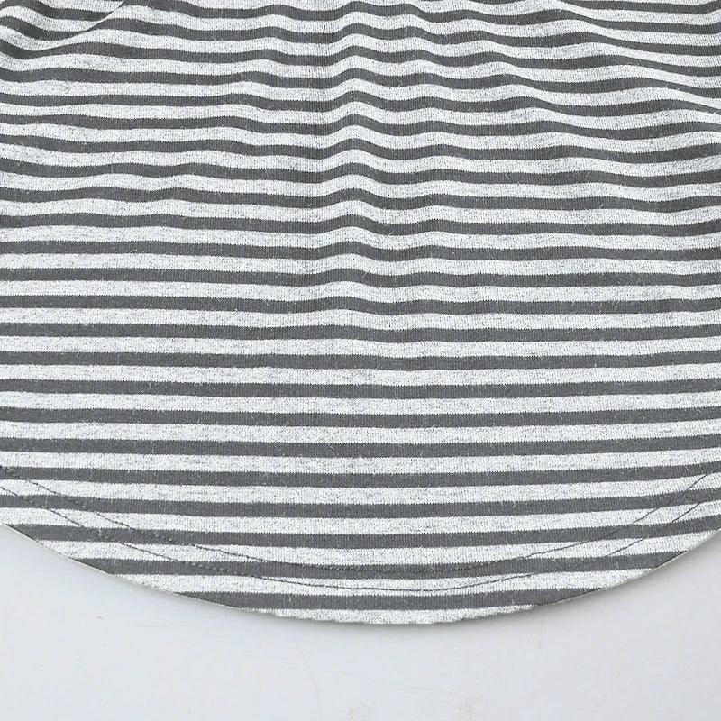 Korean Style Stripe Patchwork Women T-Shirts Short Sleeves Slim Fit Simple Causal Office Lady Clothing