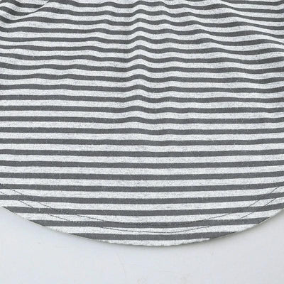 Korean Style Stripe Patchwork Women T-Shirts Short Sleeves Slim Fit Simple Causal Office Lady Clothing