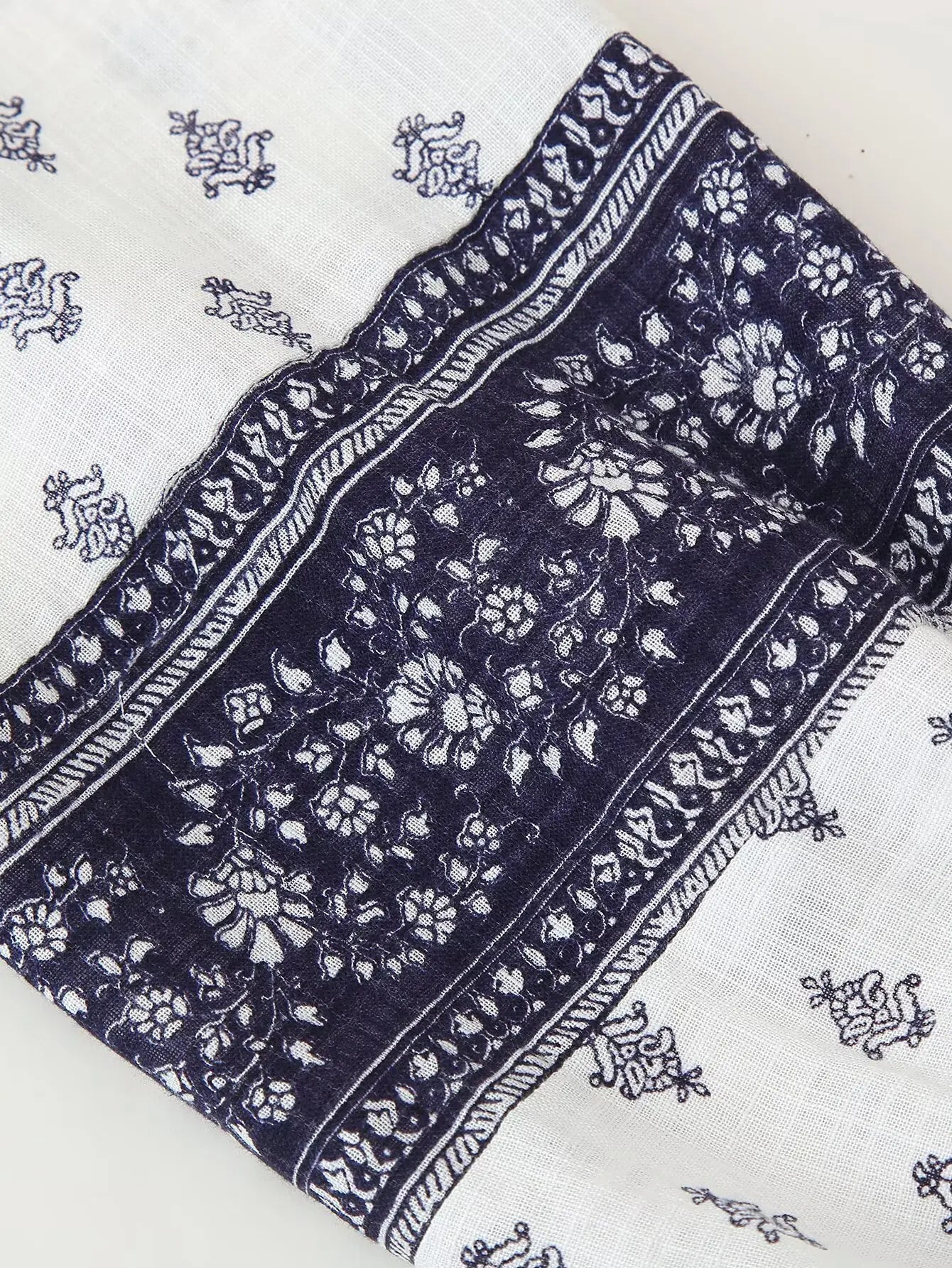2025 Women's New Fashion Hundred Tops Puffy Sleeve Cotton Linen Printed Shirt