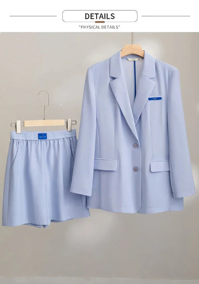 AMII Minimalism Women's blazer Fashion 2024 Summer Blazers Office Lady Two-piece Set Chic Female shorts Separately Sale 72311003