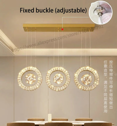 Modern Home DecorLED Lights Crystal Pendant Lamps Room Chandeliers Dining Table Pendant Lights Indoor Lighting Dimmable Light
