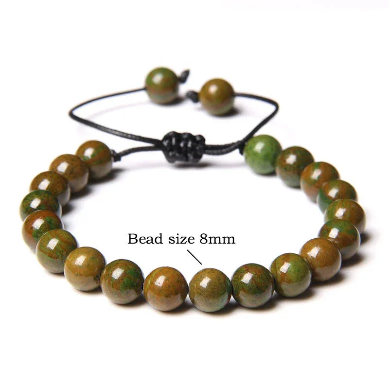 Garnets Stone Beads Bracelets Fashion Adjustable Braided Rope Bracelets Bangles Men Women Yoga Healing Balance Bracelets Jewelry