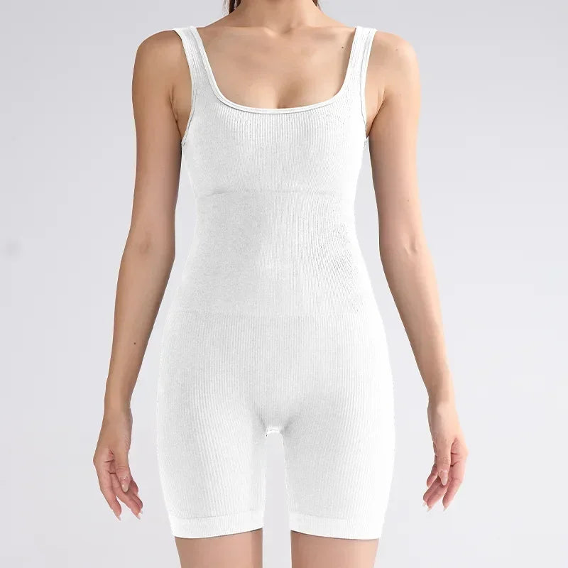 Women's Sleeveless Jumpsuit  Abdomen and Hips Women's Solid Color Sexy Tight-fitting Sports Yoga Jumpsuit  Fitness Clothes
