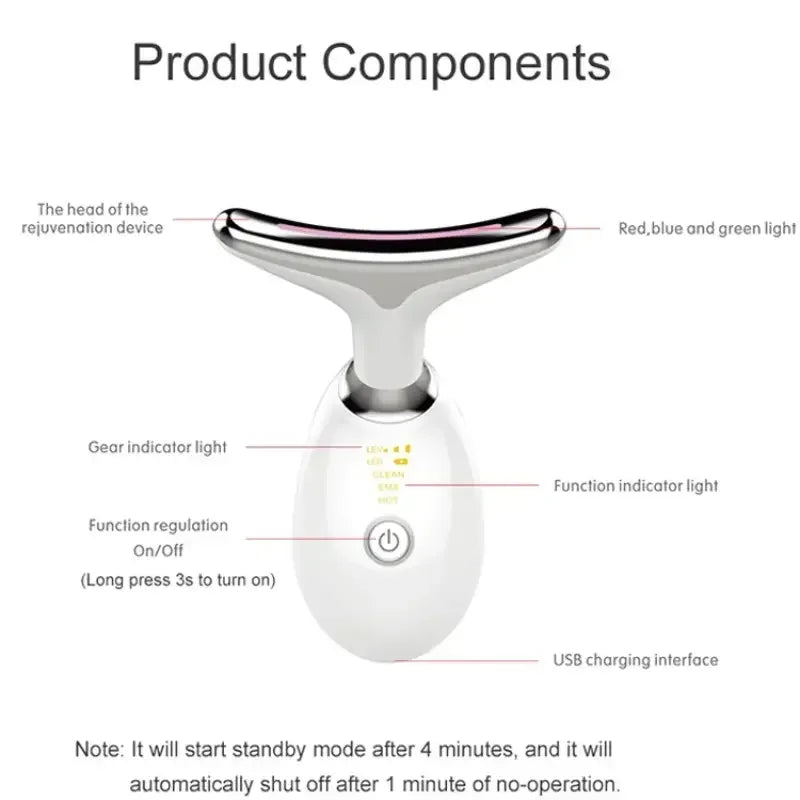 Neck Massager Multi-function to remove neck lines decree lines vibration hot beauty massager EMS electric neck instrument