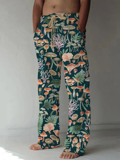 Full Length Wide Leg Pants Printed Colorful Mushroom Hipster Harajuku Summer Trousers Streetwear Sweatants Men Women Clothing
