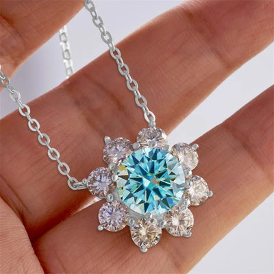 Total 9 carat  Moissanite Solitaire Drop Necklaces Silver Pendant Original Real 925 Silver Chain Jewelry for Women