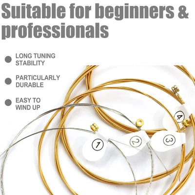 1 SET 6 Pieces Copper Guitar Strings 1-6 for Classical Classic Steel Wire Classic Acoustic Folk Guitar Parts Accessories