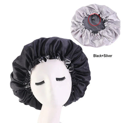 Hair Satin Bonnet For Sleeping Cap Silk Bonnet Bonnet Femme Women Night Sleep Cap Head Cover Flower Elastic Band Solid