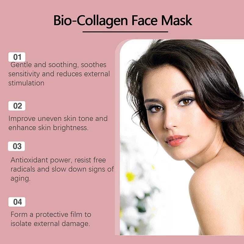 Bio Collagen Face Mask Shrink Pores Deep Hydrating Overnight Mask Moisturizing Refreshing Brightening Face Skin Care New
