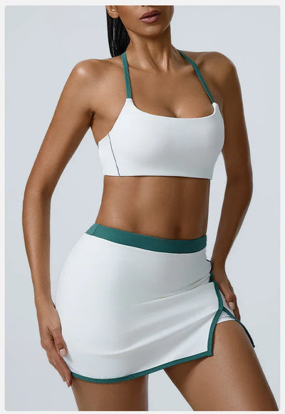 Women Yoga  Workout Set Bra and Shorts Two Piece Patchwork Open Sexy Back Elastic Fitness Sexy Yoga Outfit Sport  Women