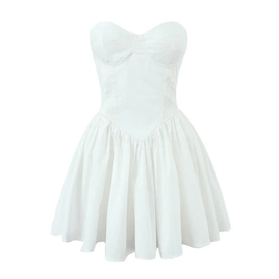 Luxury dresses women 2025 Summer dresses for women evening party dresses bodycon white mini dress elegant ruffle dress tube top
