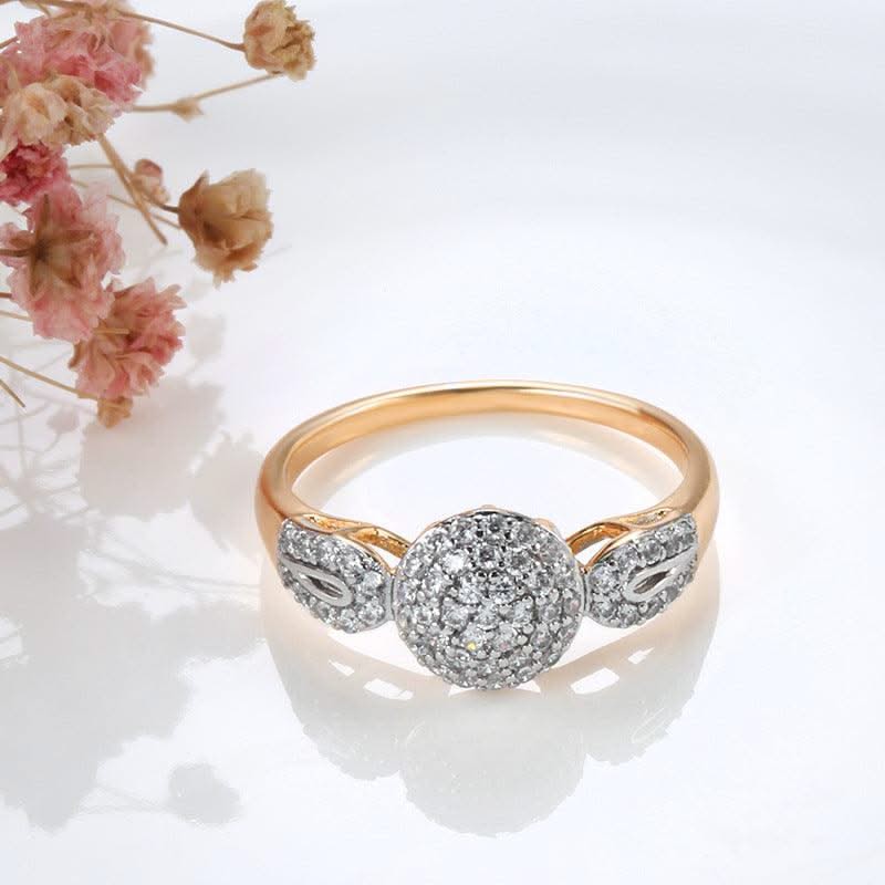 Elegant Original 18k Rose Gold Wedding Ring for Women Jewellery Austrian Crystals Gift