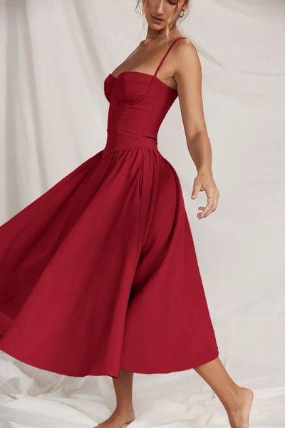 Summer Long Dresses for Women French Retro Spaghetti Straps Dress Corset Slim Sexy Elegant Classy Flower Print  Backless Dresses
