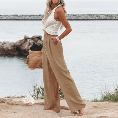 Women's Wide Leg Pants High Elastic Waisted In The Back Business Work Trousers Long Casual Pants Pants for Women Women’s Pants
