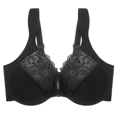 Front Closure Minimizer Bra for Womens Lace Floral Unlined Support Mesh Underwire Female Plunge Lingerie M L XL 3XL 4XL 5XL