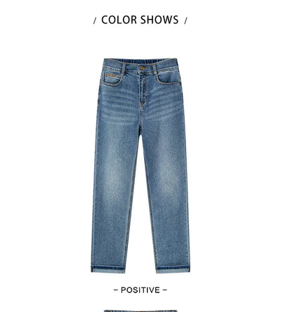 Semir 2023 Women Jeans Autumn New Rolled-edge Straight-leg Pants Slimming Trousers for Women