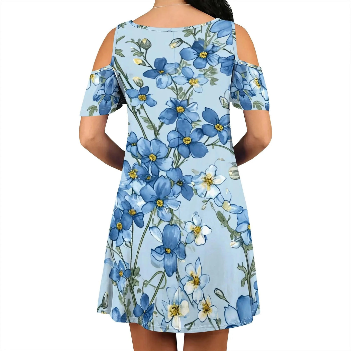 Light Blue Casual Dress for Spring Picnic & Garden Party